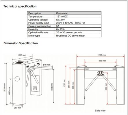 Cửa Tay Xoay 3 Chấu TTS470 6 TTS470 Spec