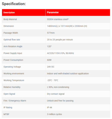 Cổng Xoay Full Height MAG FHG776 8 FHG776 Datasheet