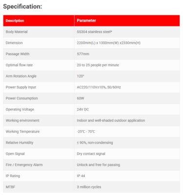 Cổng Xoay Full Height MAG FHG778 10 FHG778 Datasheet